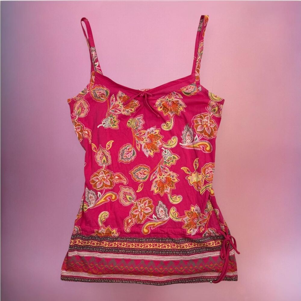 Vintage Y2K Esprit pink paisley print tank top